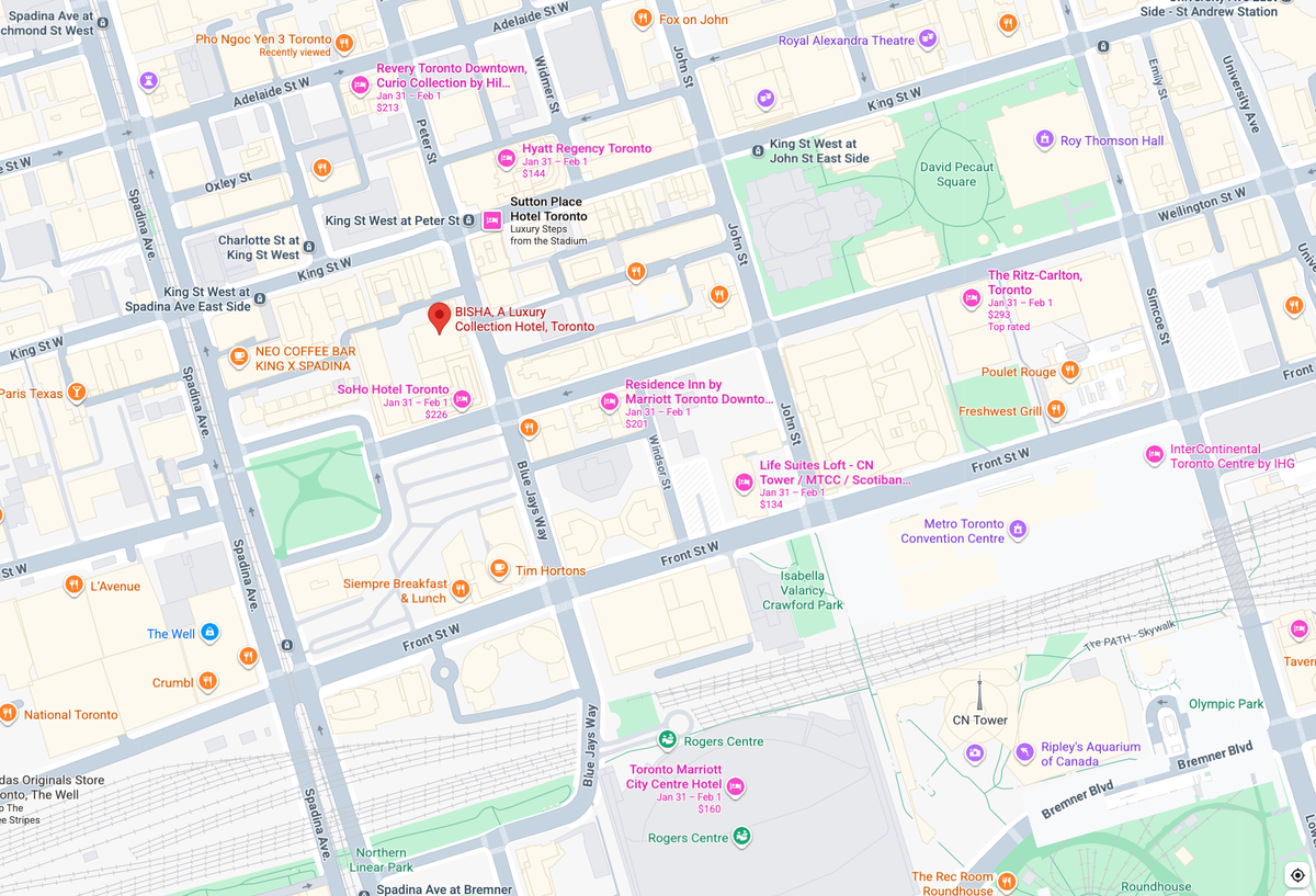 BISHA a Luxury Collection Hotel Toronto Google Maps