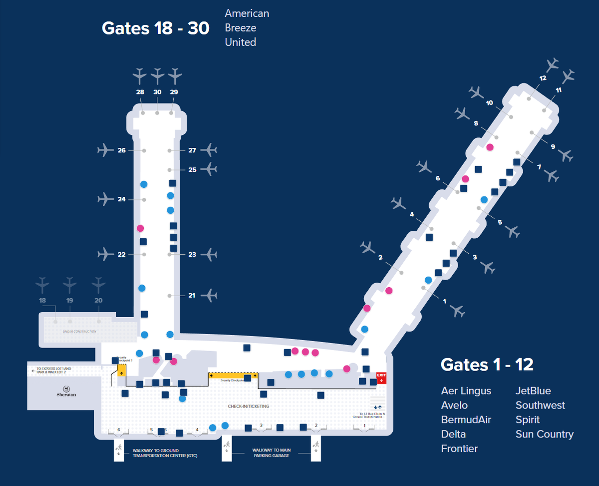 Bradley International Airport Map Bradley International Airport Map