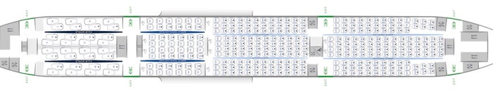 British Airways B777 200ER seat map LGW layout