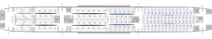 British Airways B787 9 seat map Club Suites