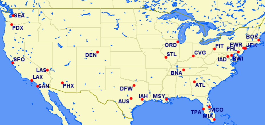 British Airways US airports British Airways US airports