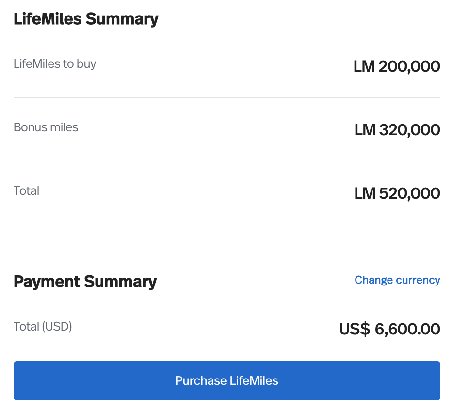 Buy Lifemiles 160 bonus January 2026