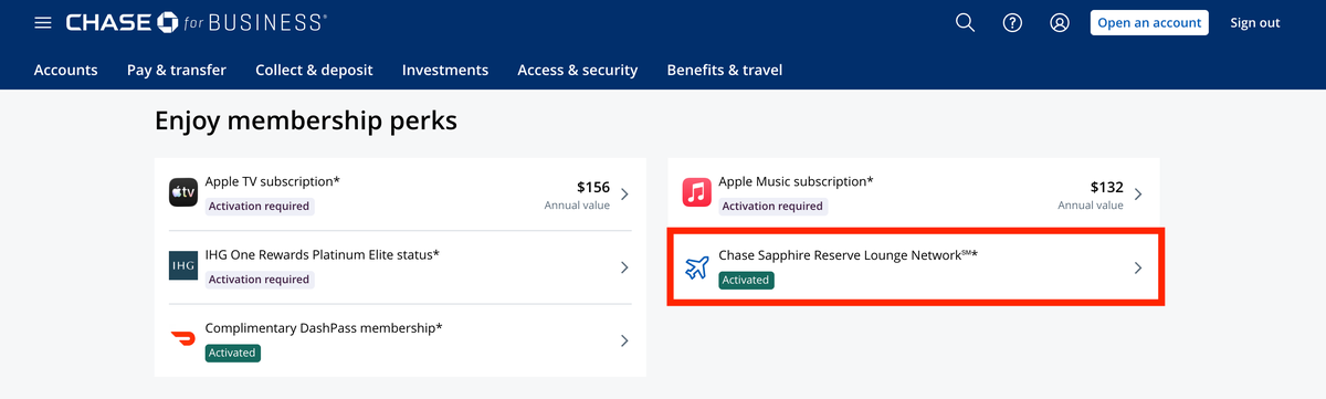 How to activate your Priority Pass membership via Chase Sapphire Reserve Chase Sapphire Reserve Lounge Network activation 1
