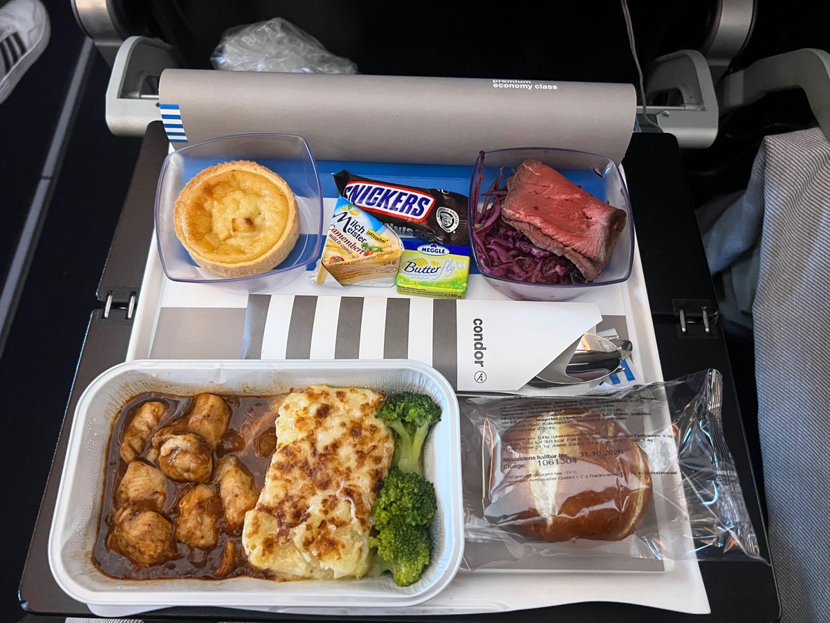 Condor Airlines meal in premium economy