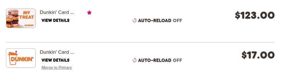 Dining Credits Dunkin