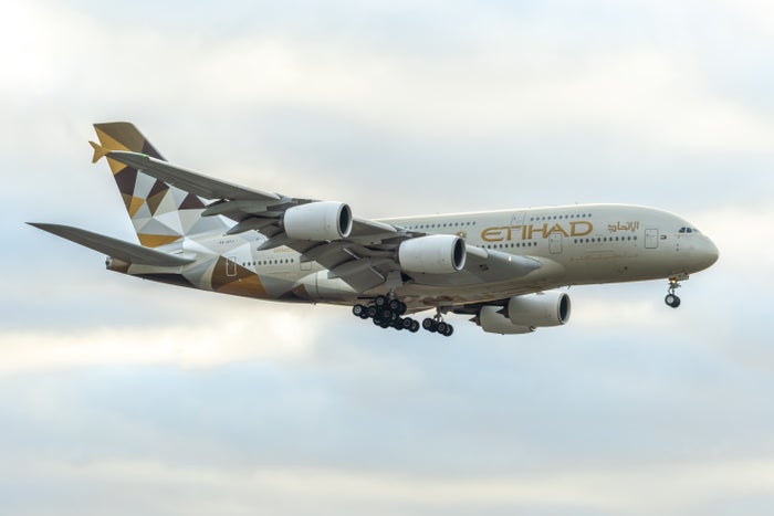 Etihad A380 landing YYZ Etihad A380 landing YYZ