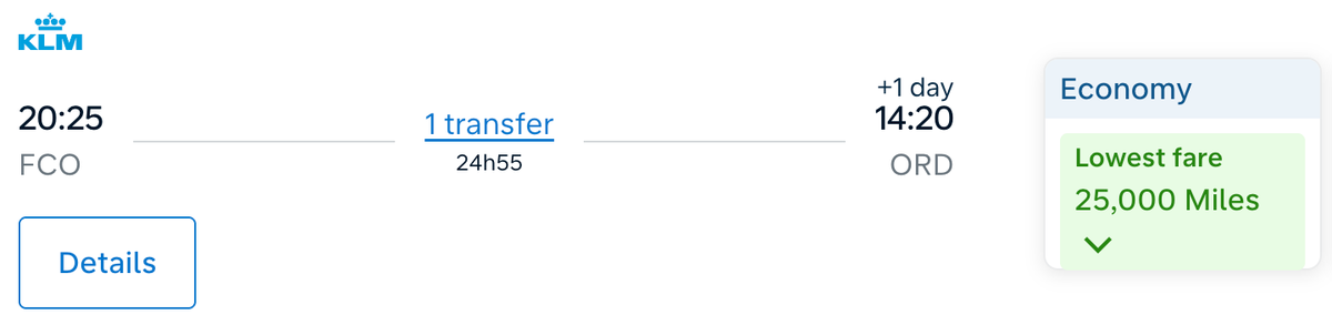 Flying Blue FCO AMS ORD