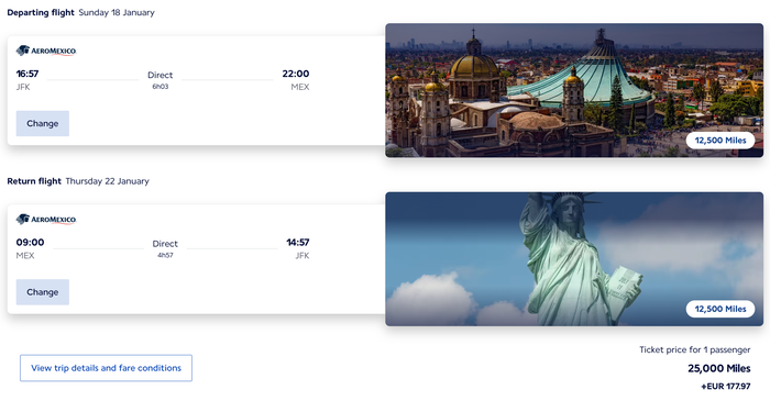 Flying Blue JFK MEX 25000 miles Flying Blue JFK MEX 25000 miles
