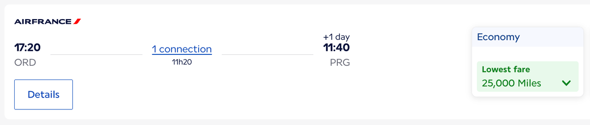 Flying Blue ORD CDG PRG