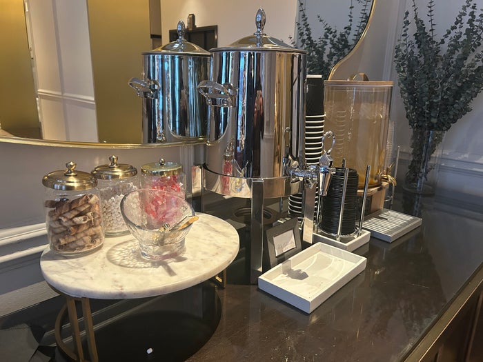 Hot chocolate station at the Kimpton Gray
