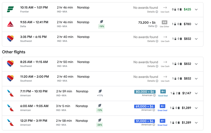 IND MIA Flights