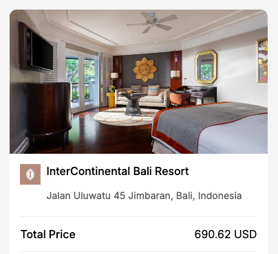 InterContinental Bali Resort cash rate