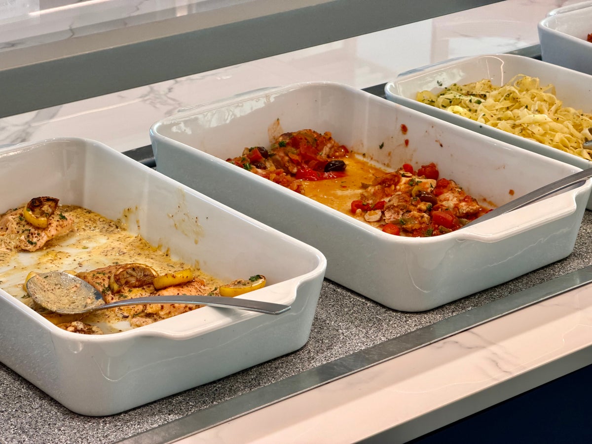 LAX Air France Lounge hot dishes LAX Air France Lounge hot dishes