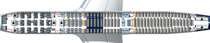 Lufthansa seat map A340 300