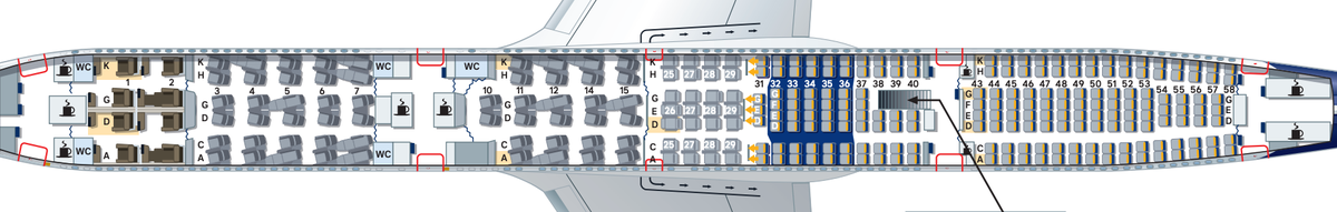 Lufthansa seat map A340 600 Layout 1