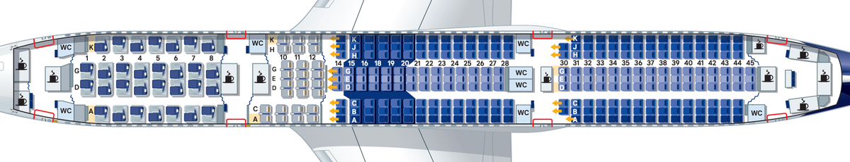 Lufthansa seat map A350 900 Layout 3