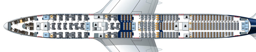 Lufthansa seat map B747 8I Lower Deck