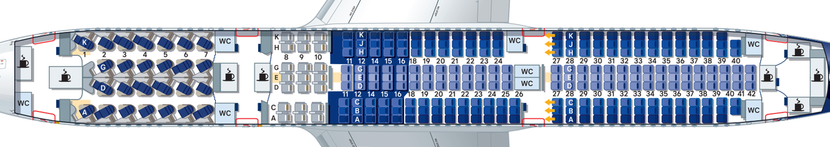 Lufthansa seat map B787 9 Old Business