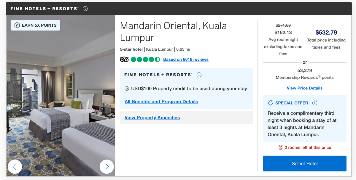 Mandarin Oriental Kuala Lumpur Amex FHR