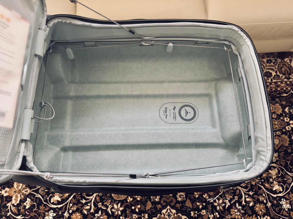 Peak Design Roller Pro Carry On bag inside