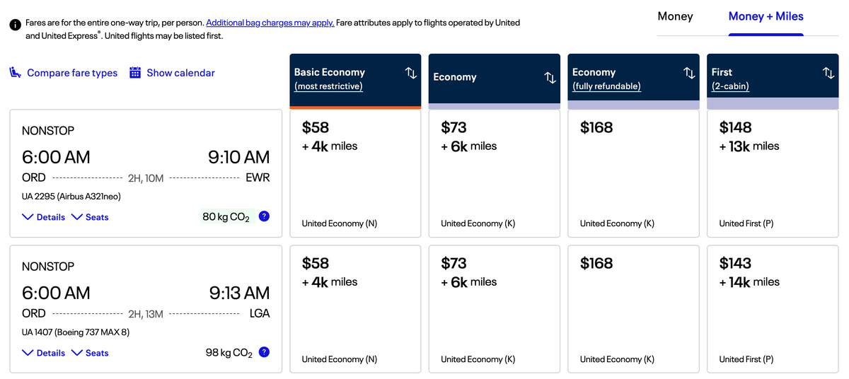 United Miles and Money Redemption