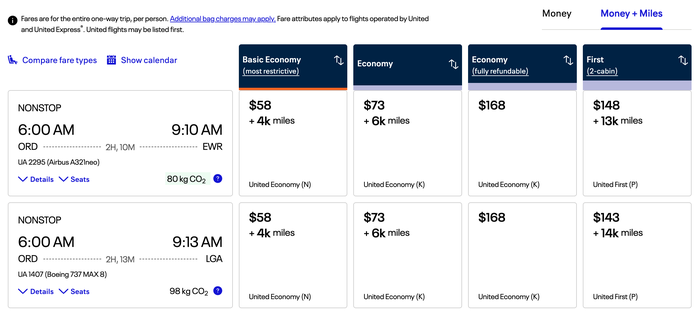 United Miles and Money Redemption