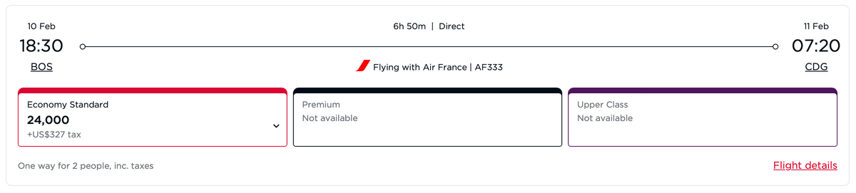 Virgin Atlantic Award From Boston to Paris on Air France