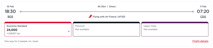 Virgin Atlantic Award From Boston to Paris on Air France Virgin Atlantic Award From Boston to Paris on Air France