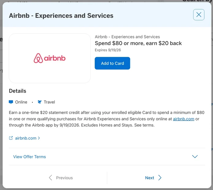 Airbnb Amex Offer 072326