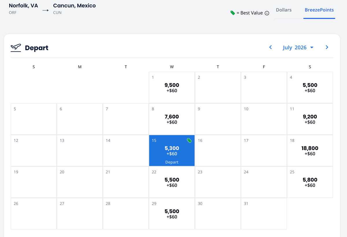 BreezePoints Calendar