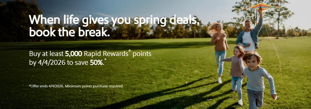 Buy Southwest points 50 discount March 2026