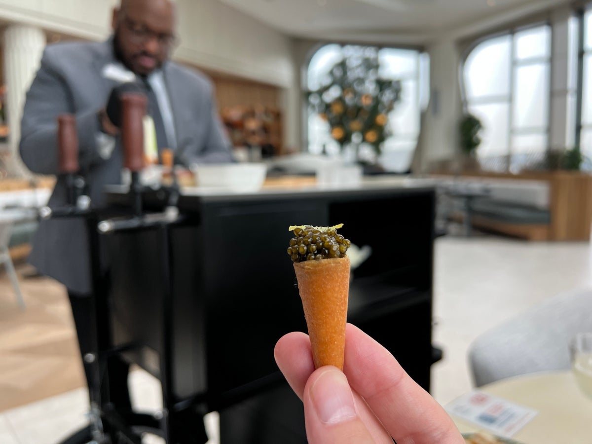 Capital One Lounge LGA Caviar Cart