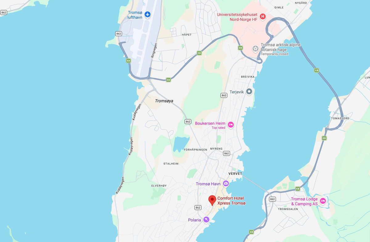 Comfort Hotel Xpress Tromso location Comfort Hotel Xpress Tromso location