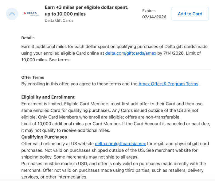 Delta Gift Card Amex Offer Delta Gift Card Amex Offer
