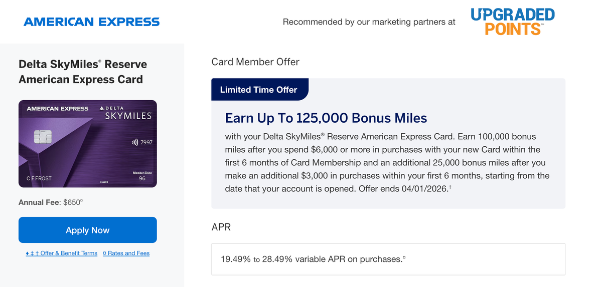 Delta Reserve Welcome Offer