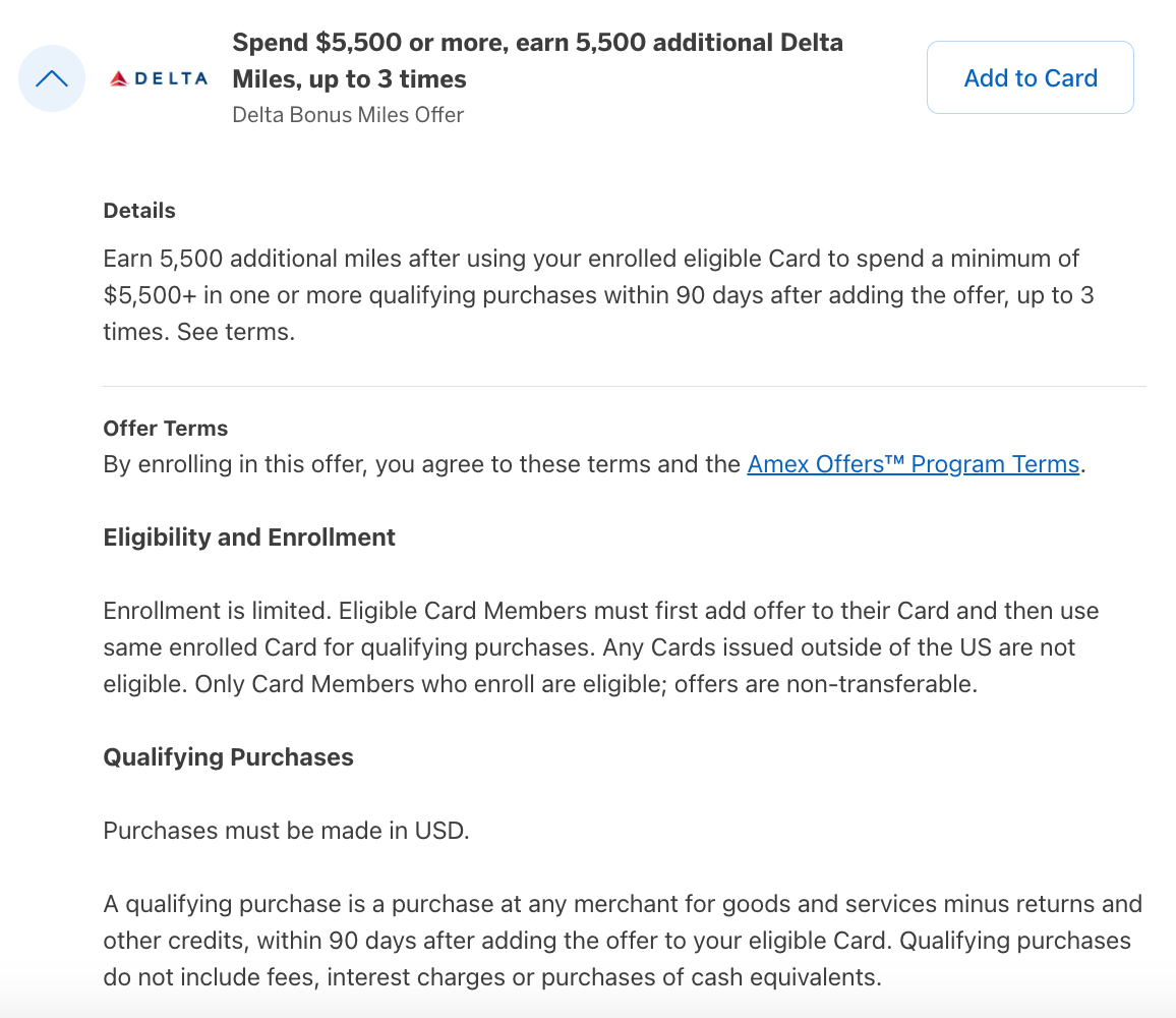Delta SkyMiles Amex Offer Bonus Miles