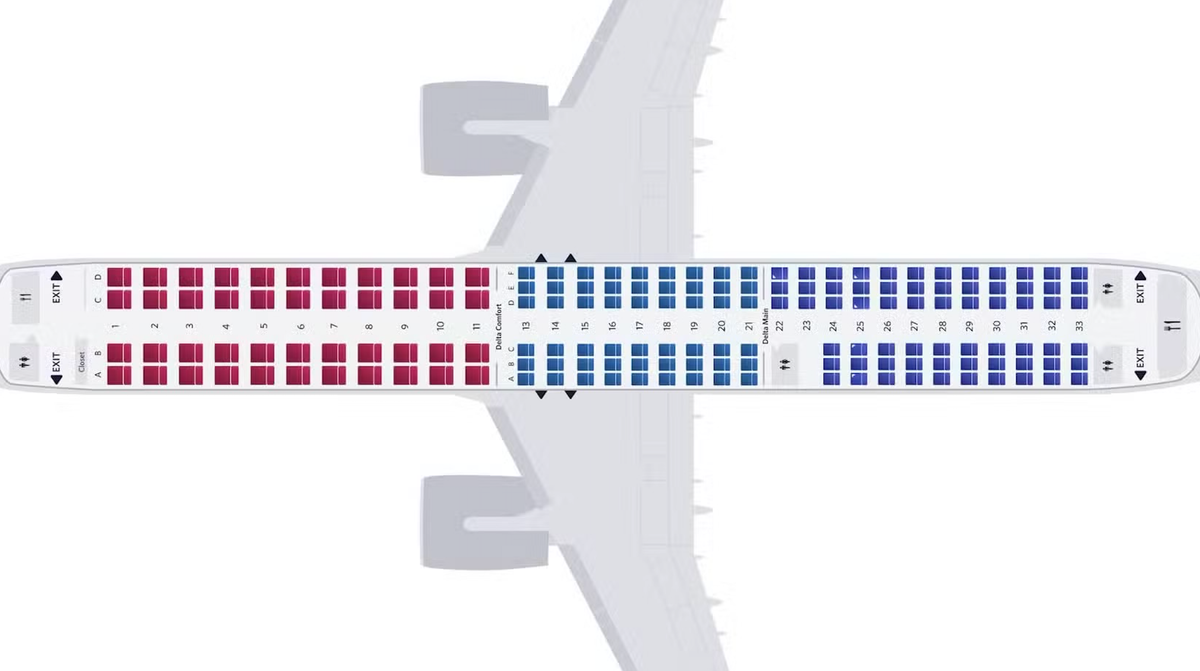 Delta new A321neo seat map