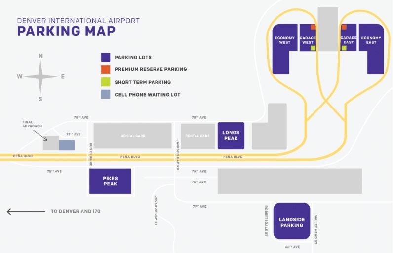 Denver International Airport parking map