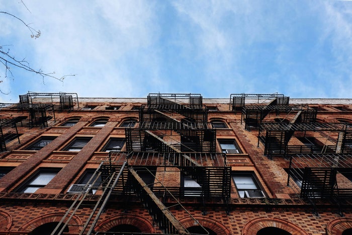 Exterior of an apartment building in New York City Exterior of an apartment building in New York City