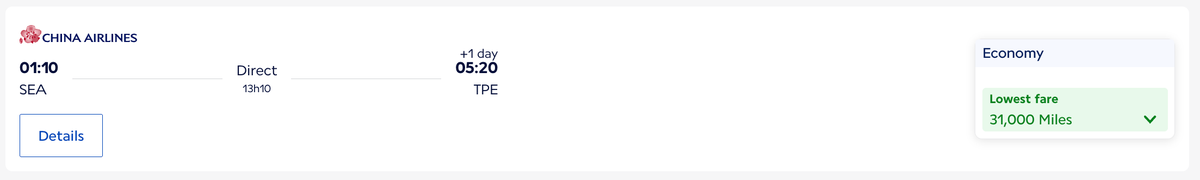 Flying Blue SEA TPE 30k