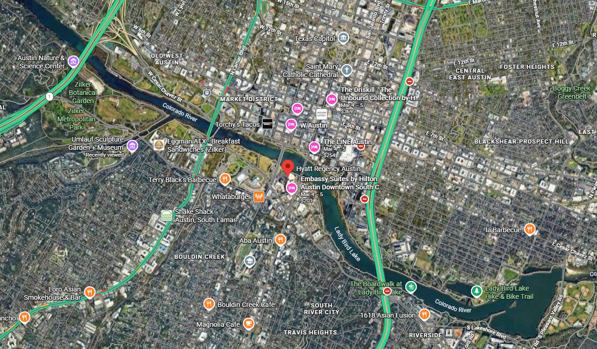 Hyatt Regency Austin map