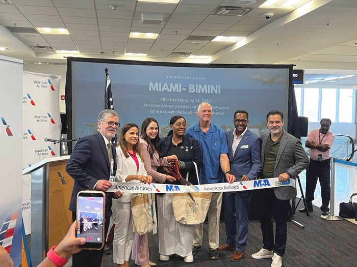 Inaugural flight Miami to Bimini ribbon cutting Inaugural flight Miami to Bimini ribbon cutting