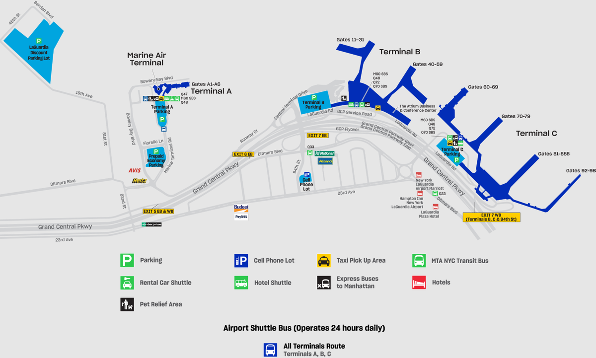 La Guardia Airport Map