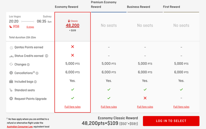 Las Vegas to Sydney redemption Las Vegas to Sydney redemption