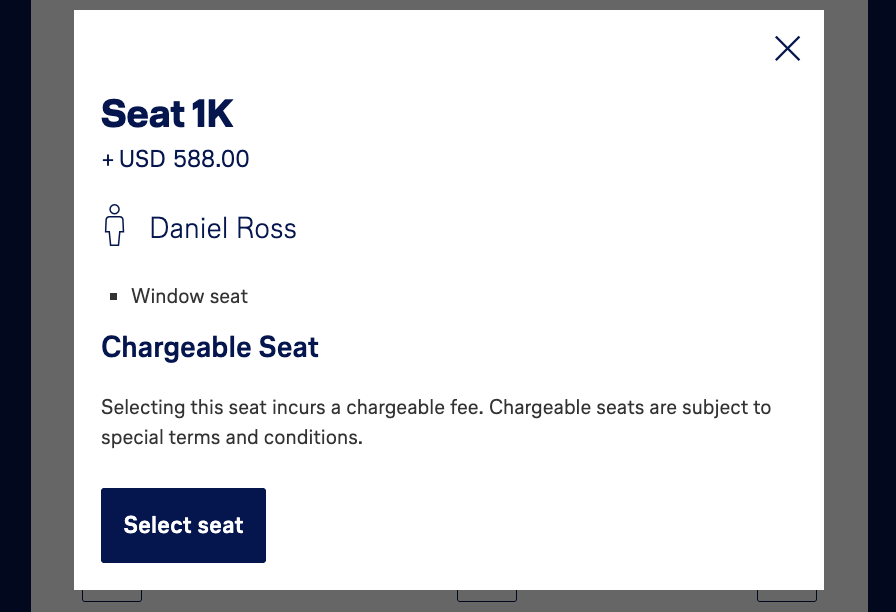Lufthansa Allegris Business Suite seat charge