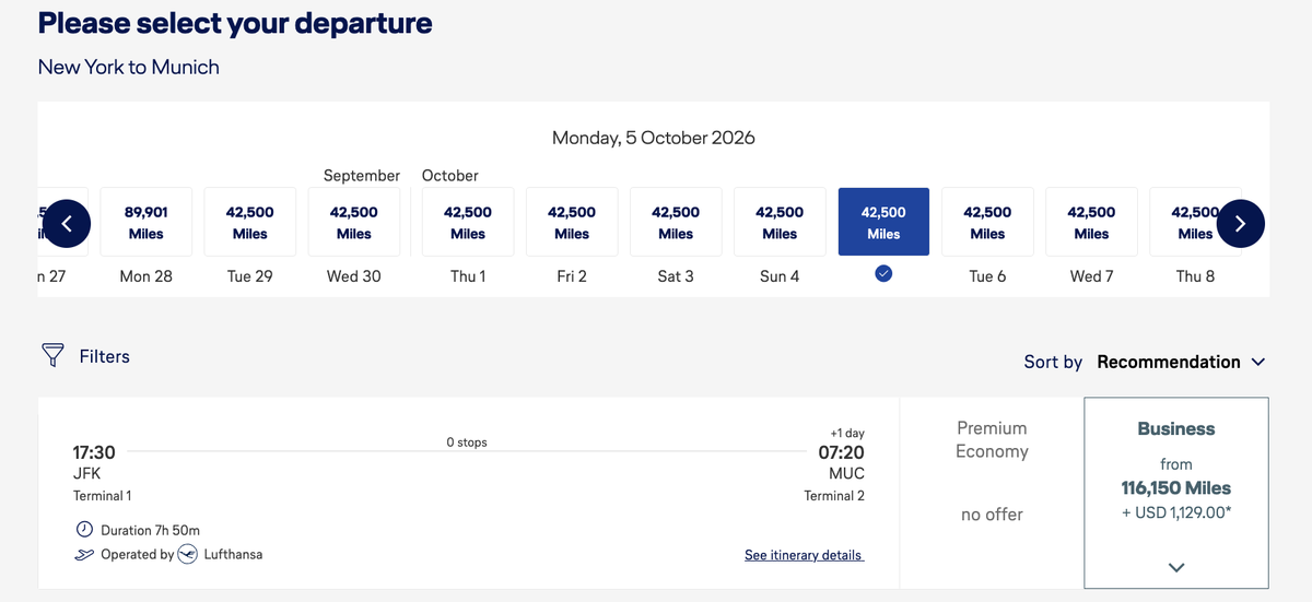 Lufthansa Allegris business class JFK to Munich
