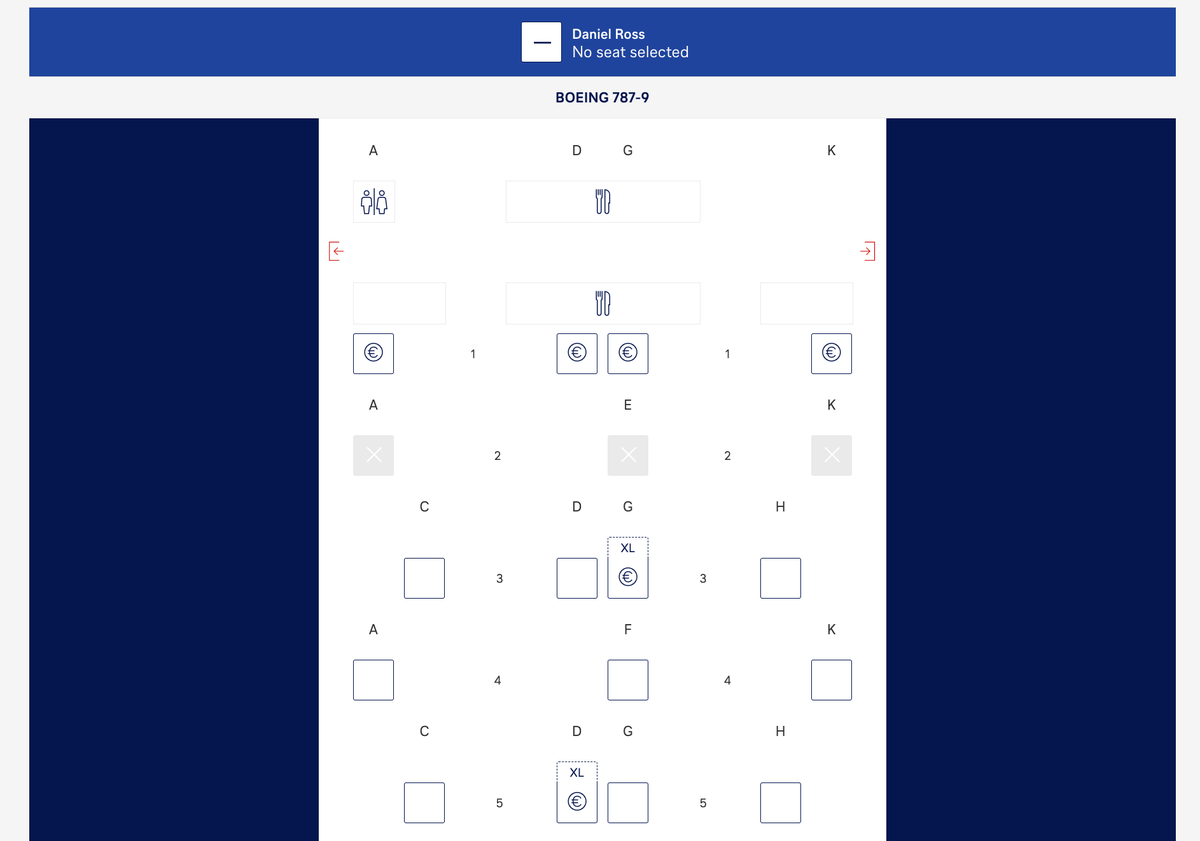 Lufthansa Boeing 789 Allegris business class seat map