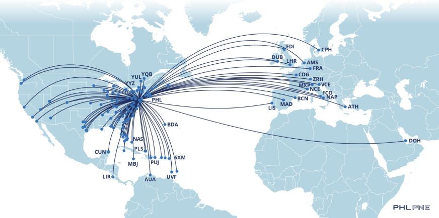 Philadelphia International Airport Route Map