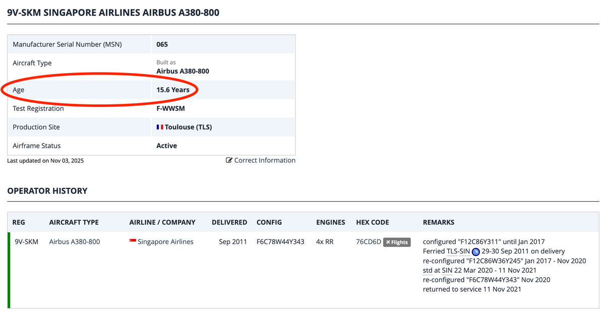 Planespotters SQ 9V SKM details