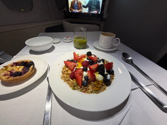 Qantas First Class Breakfast Qantas First Class Breakfast